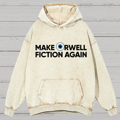 Make Orwell Fiction Again Vintage Distressed Hoodie