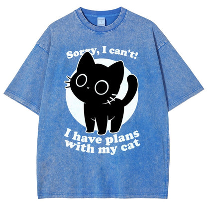 I Like Cats Not People - Cute Irony Pet Vintage Distressed T-shirt