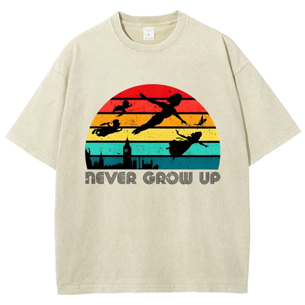 Never Grow Up Vintage Distressed T-shirt