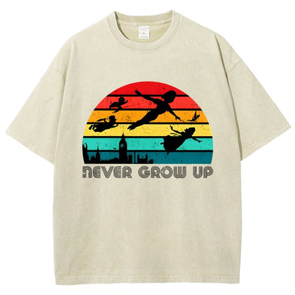 Never Grow Up Vintage Distressed T-shirt