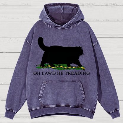 Oh Lawd He Treading Vintage Distressed Hoodie
