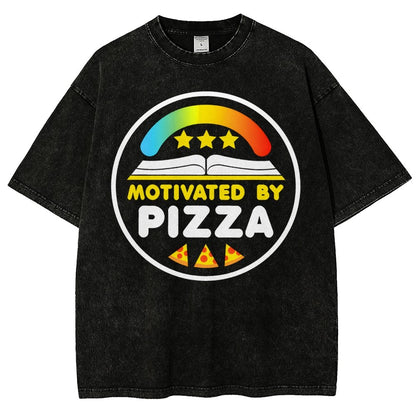 Motivated By Pizza Vintage Distressed T-shirt