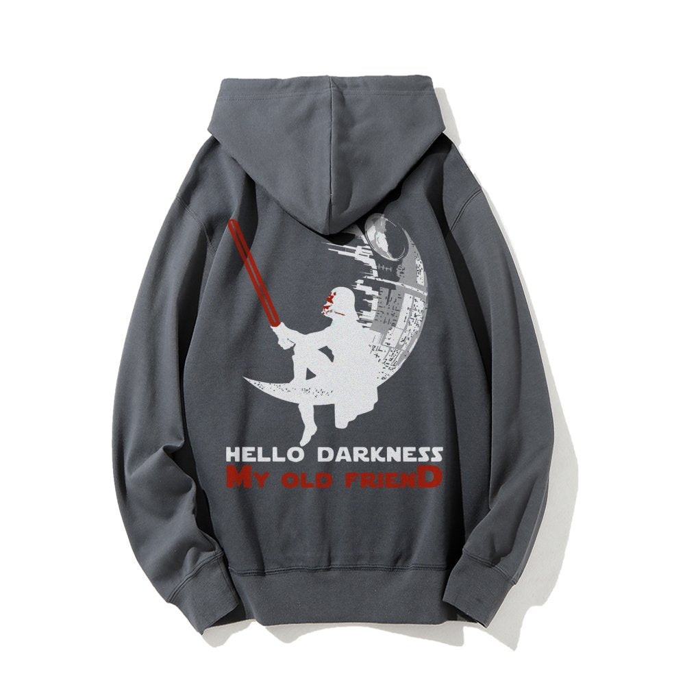 Hello Darkness My Old Friend Printed Back Unisex Cotton Hoodie