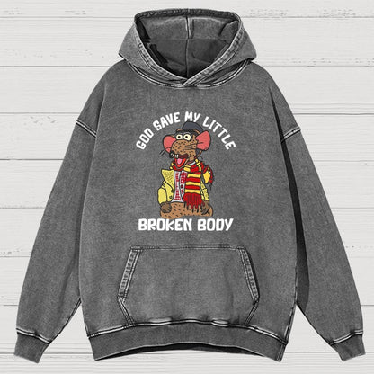 God Save My Little Broken Body Vintage Distressed Hoodie