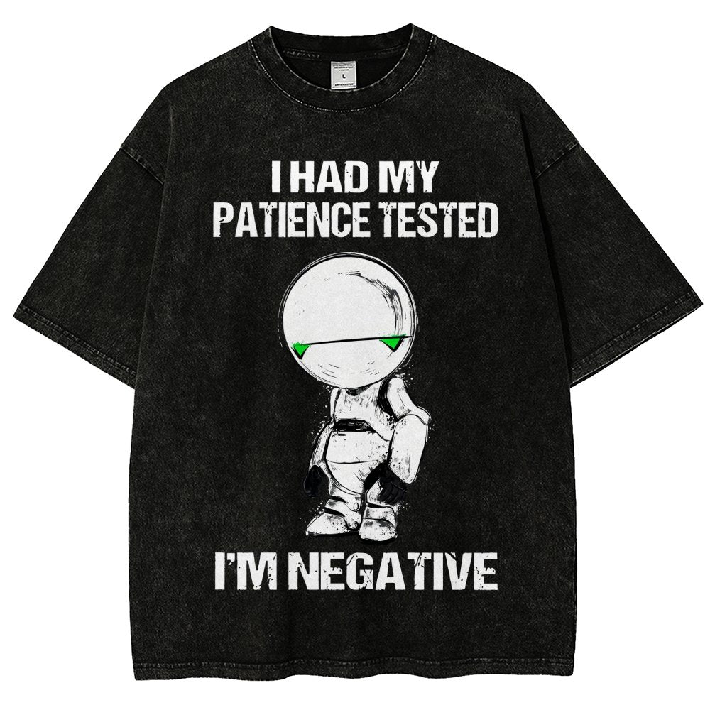 I Had My Patience Tested I'm Negative Vintage Distressed T-shirt