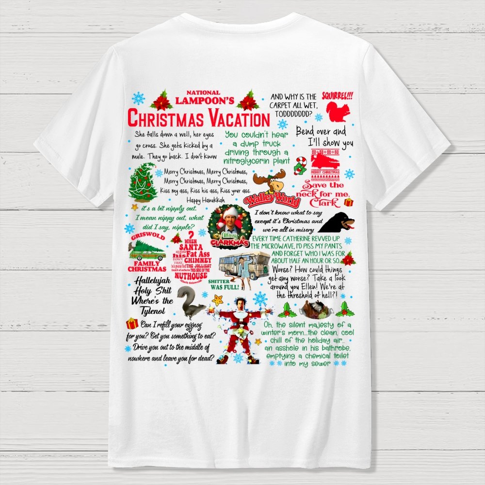 Holiday Vacation Quote Front And Back Printing Geek T-Shirt