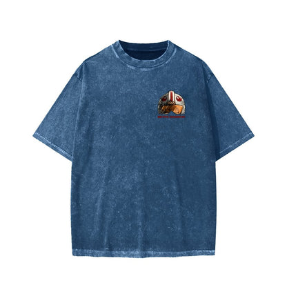 Standing By Front And Back Printing Washed T-shirt