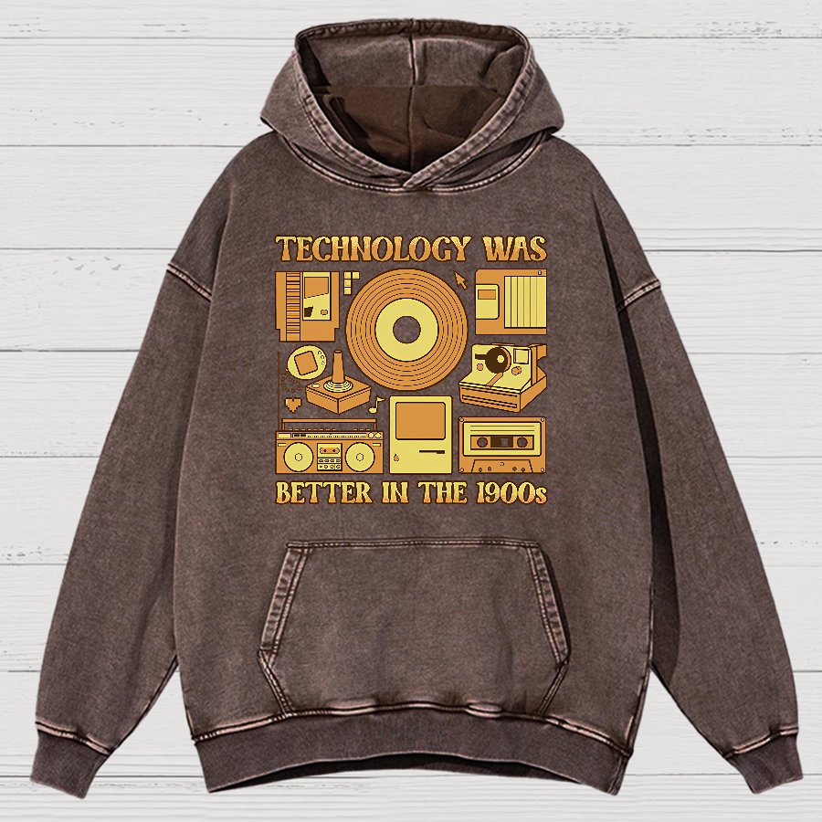 Technology Was Better In The 1900s Vintage Distressed Hoodie
