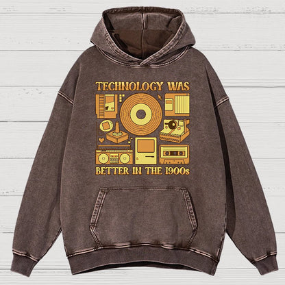 Technology Was Better In The 1900s Vintage Distressed Hoodie