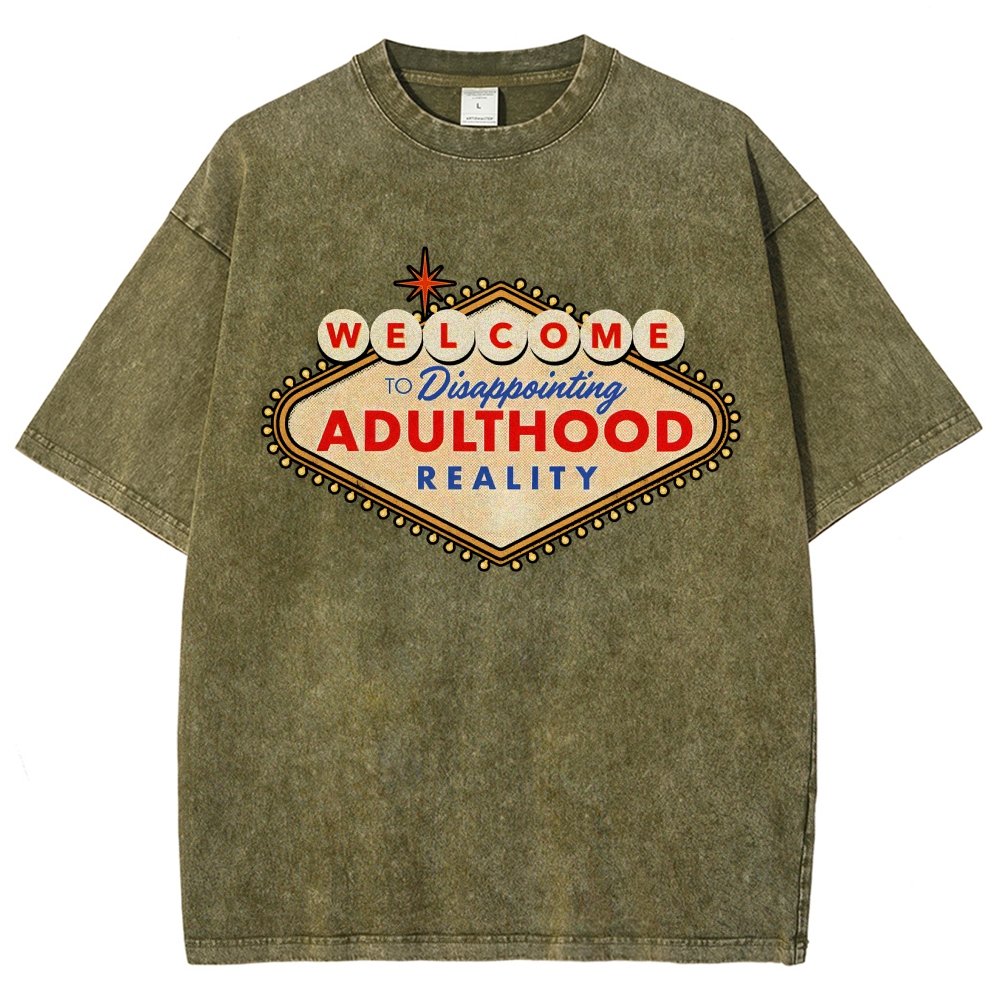 Welcome To Adulthood Vintage Distressed T-shirt