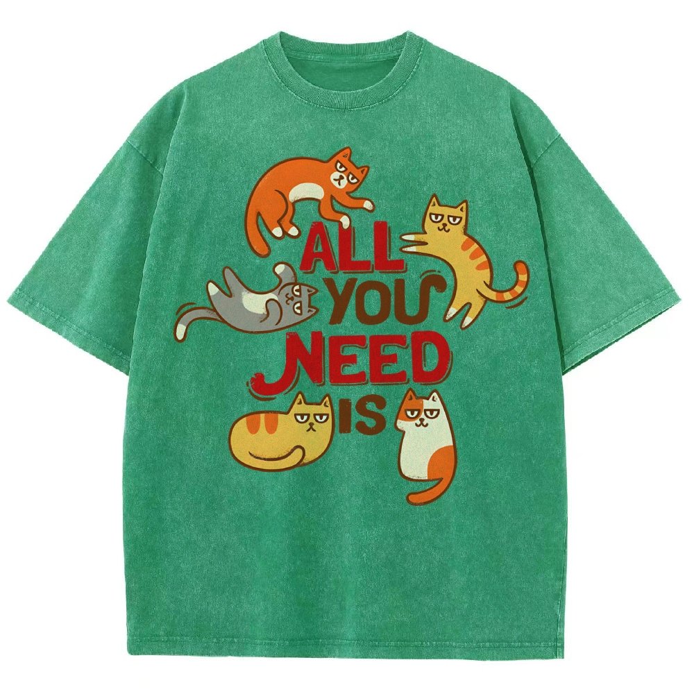All You Need Is Cat Vintage Distressed T-shirt