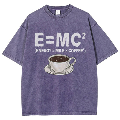 Funny Energy milk coffee science Vintage Distressed T-shirt