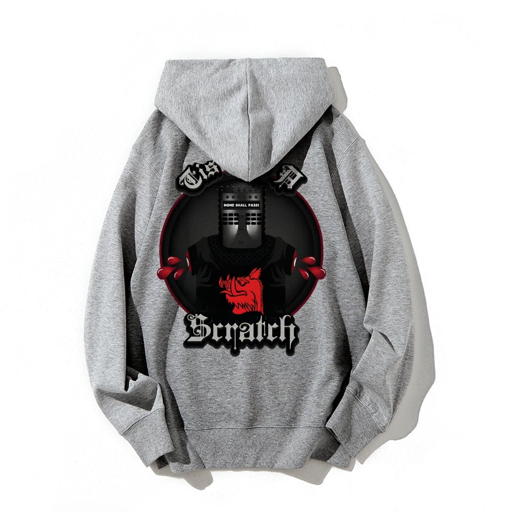 None Shall Pass - Tis But A Scratch Printed Back Unisex Cotton Hoodie