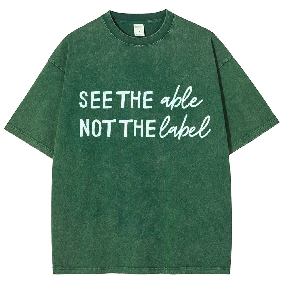 See the Able Not the Label Autism Vintage Distressed T-shirt