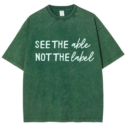 See the Able Not the Label Autism Vintage Distressed T-shirt