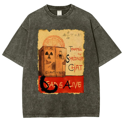 Tournee Du Schrodinger Chat Vintage Distressed T-shirt