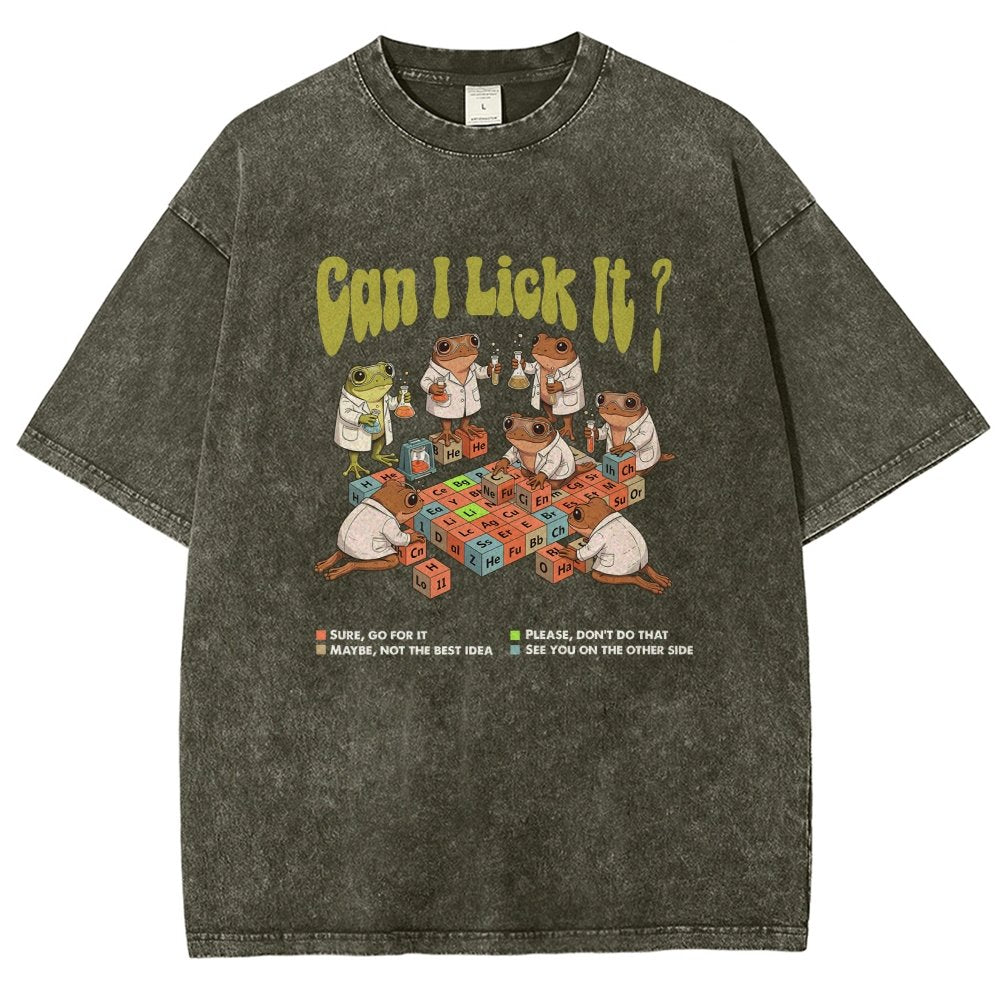Can I Lick It Periodic Table Vintage Distressed T-shirt