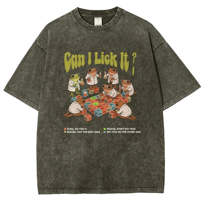 Can I Lick It Periodic Table Vintage Distressed T-shirt