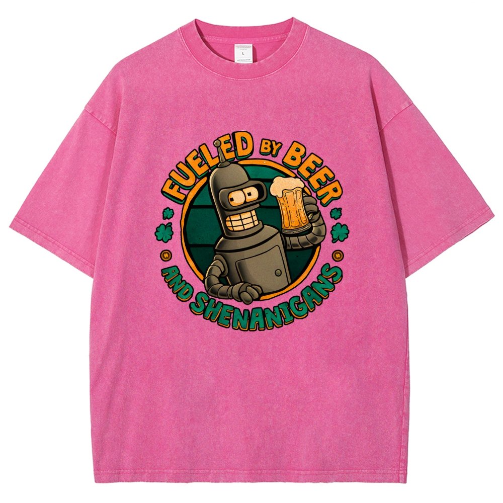 Fueled By Beer Vintage Distressed T-shirt