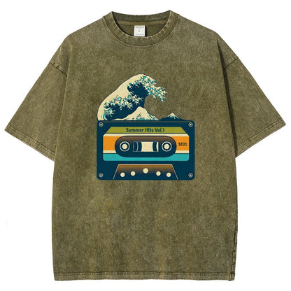 Summer Hits Of Kanagawa Cassette Vintage Distressed T-shirt