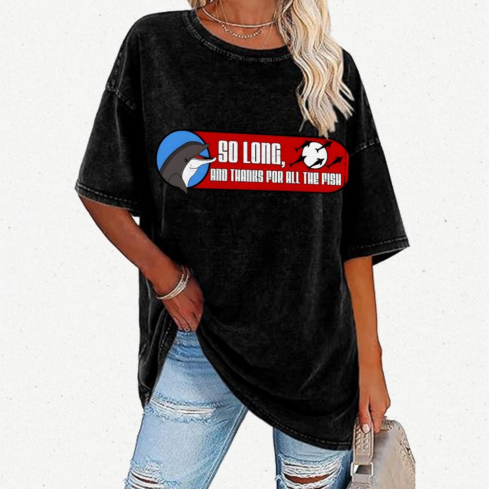 So Long And Thanks For All The Fish Vintage Distressed T-shirt