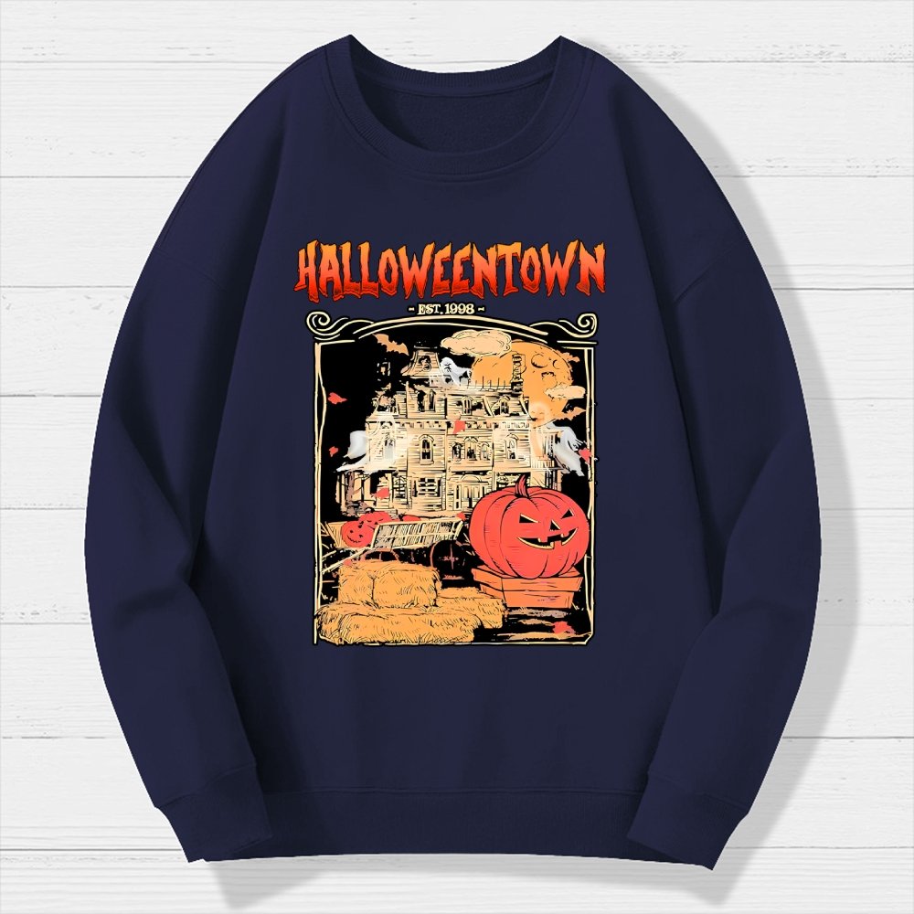 Spookyville University Est 1998. Halloween Geek Cotton Sweatshirt