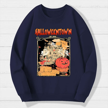Spookyville University Est 1998. Halloween Geek Cotton Sweatshirt