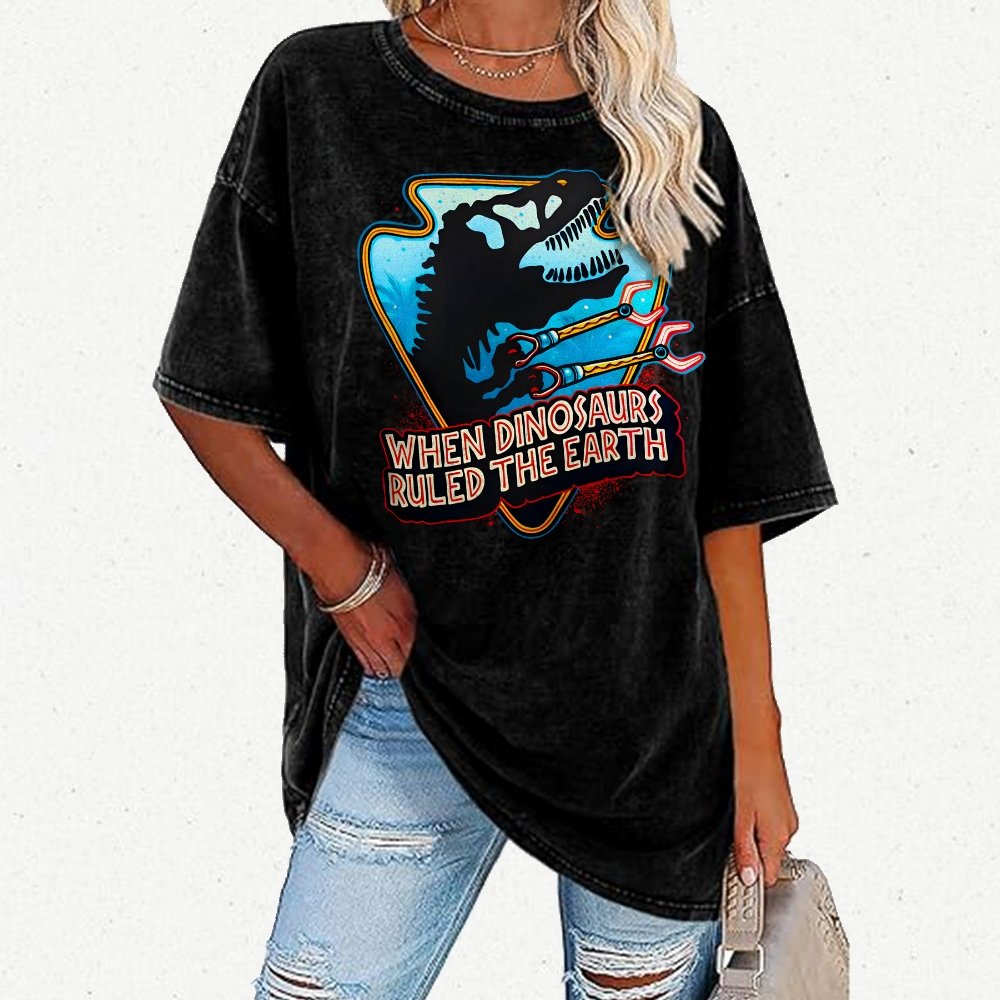 When Dinosaurs Ruled The Earth Vintage Distressed T-shirt