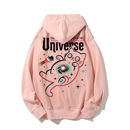 Journey to the Center of the Universe Geek Printed Back Cotton Hoodie