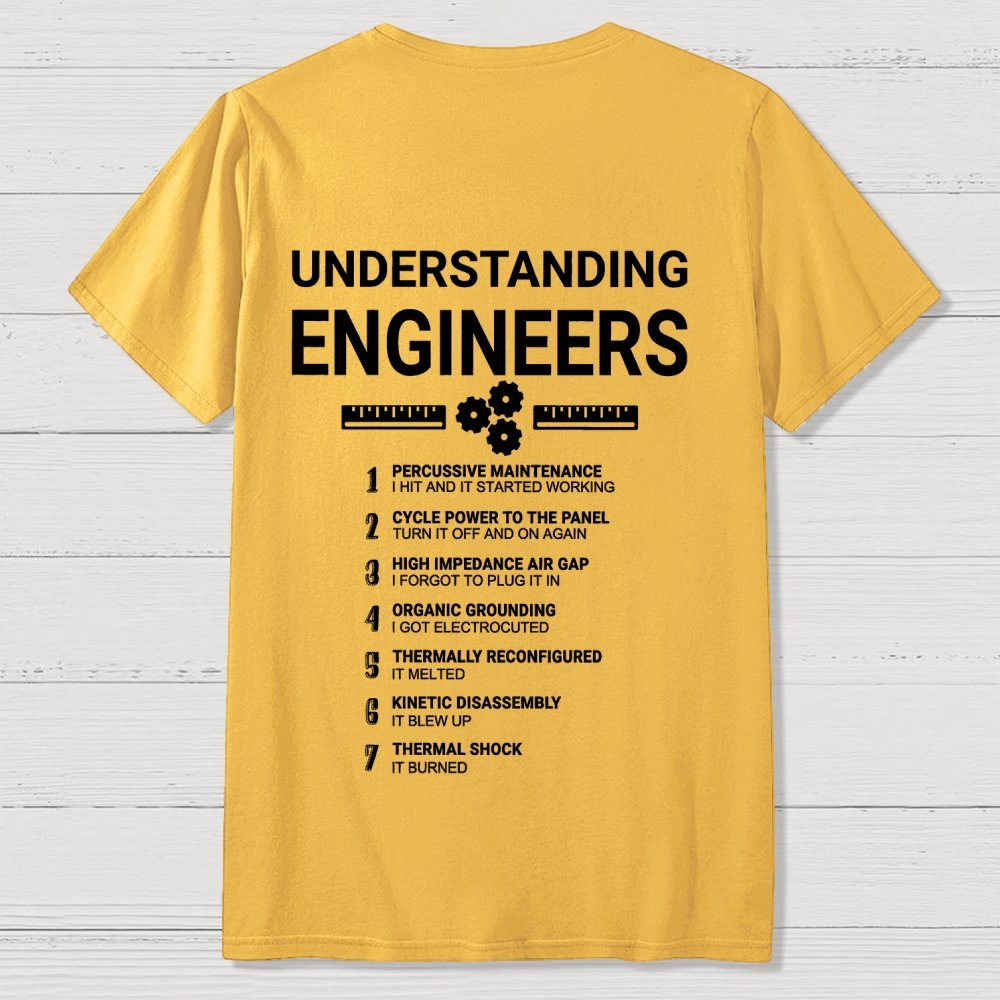 Understanding Engineers Front And Back Printing Geek T-Shirt