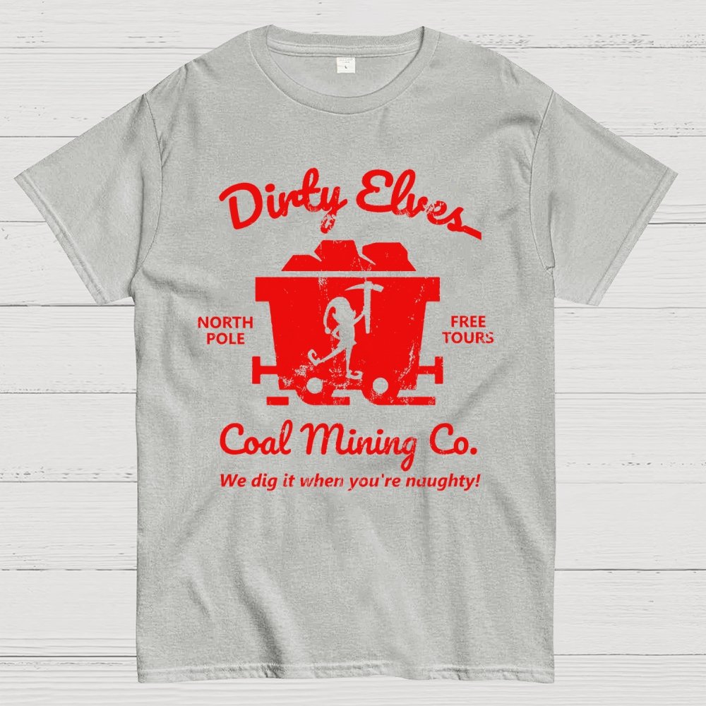 Dirty Elves Coal Mining Company Christmas Humor Geek T-Shirt