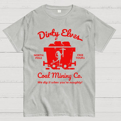 Dirty Elves Coal Mining Company Christmas Humor Geek T-Shirt