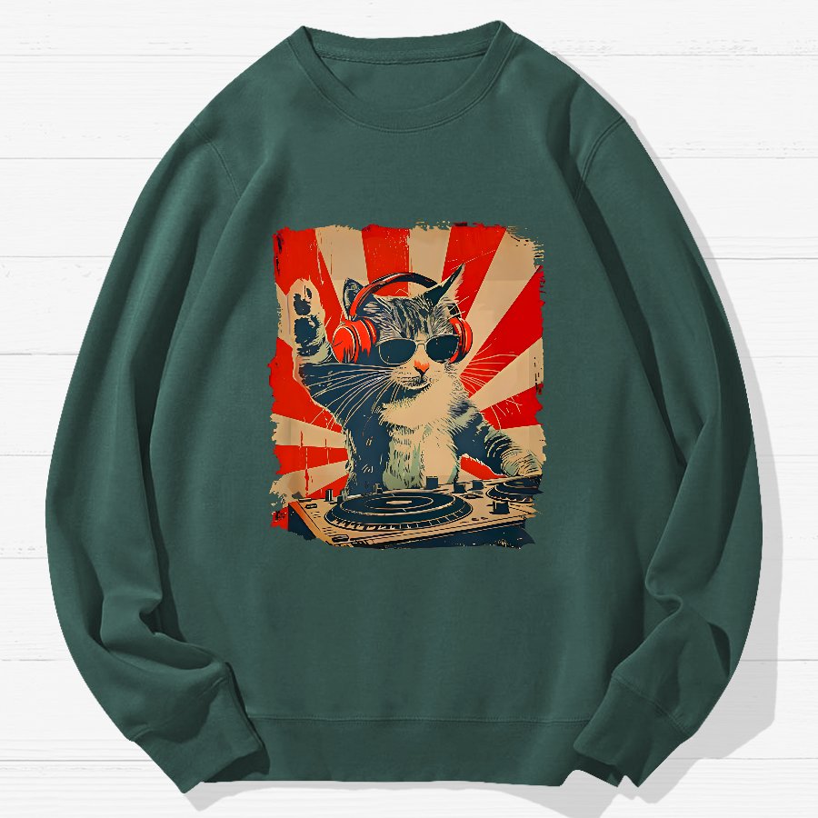 Rock Cat Geek Cotton Sweatshirt