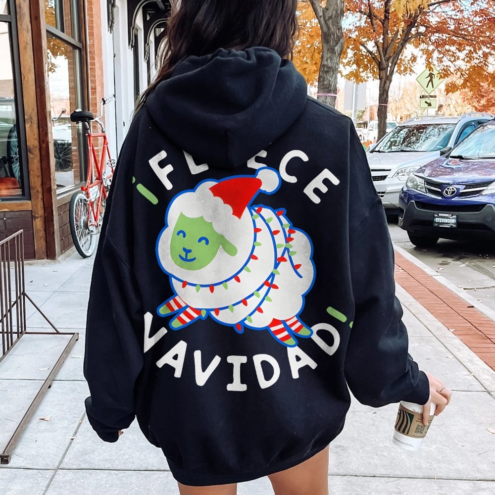 iFleece Navidad! Printed Back Cotton Hoodie