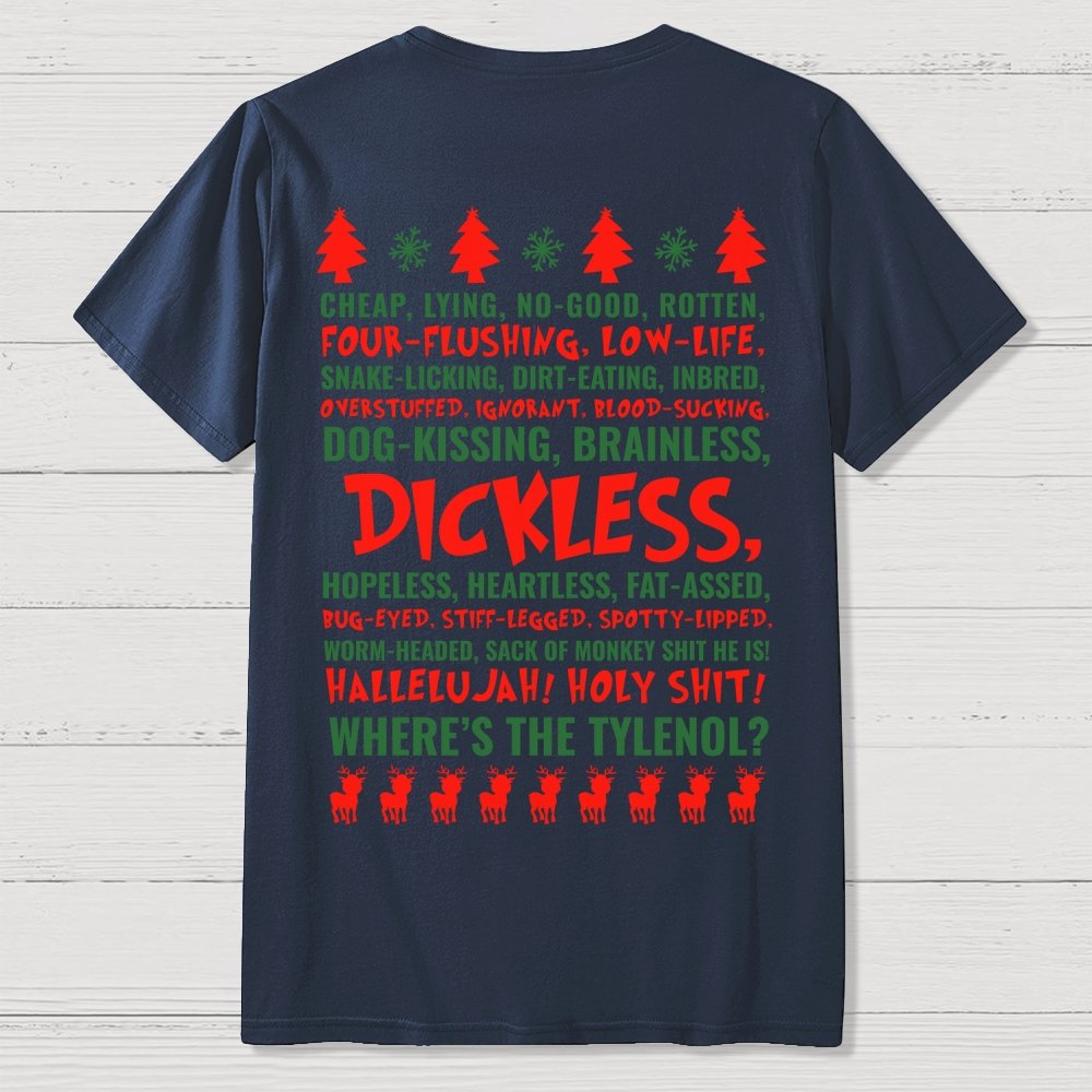 Holiday Family Christmas Front And Back Printing Geek T-Shirt