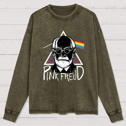 Pink Freed Washed Long Sleeve Tee