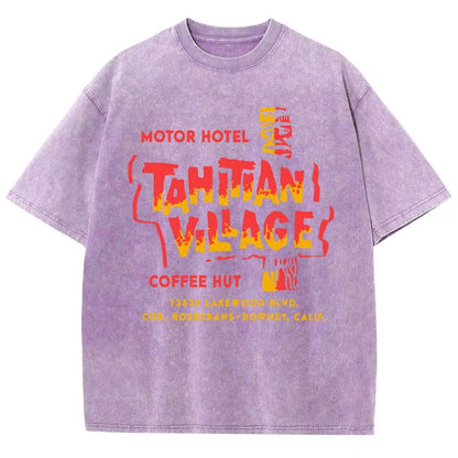 Tahitian Village - Downey, CA - Vintage Tiki Bar Vintage Distressed T-shirt