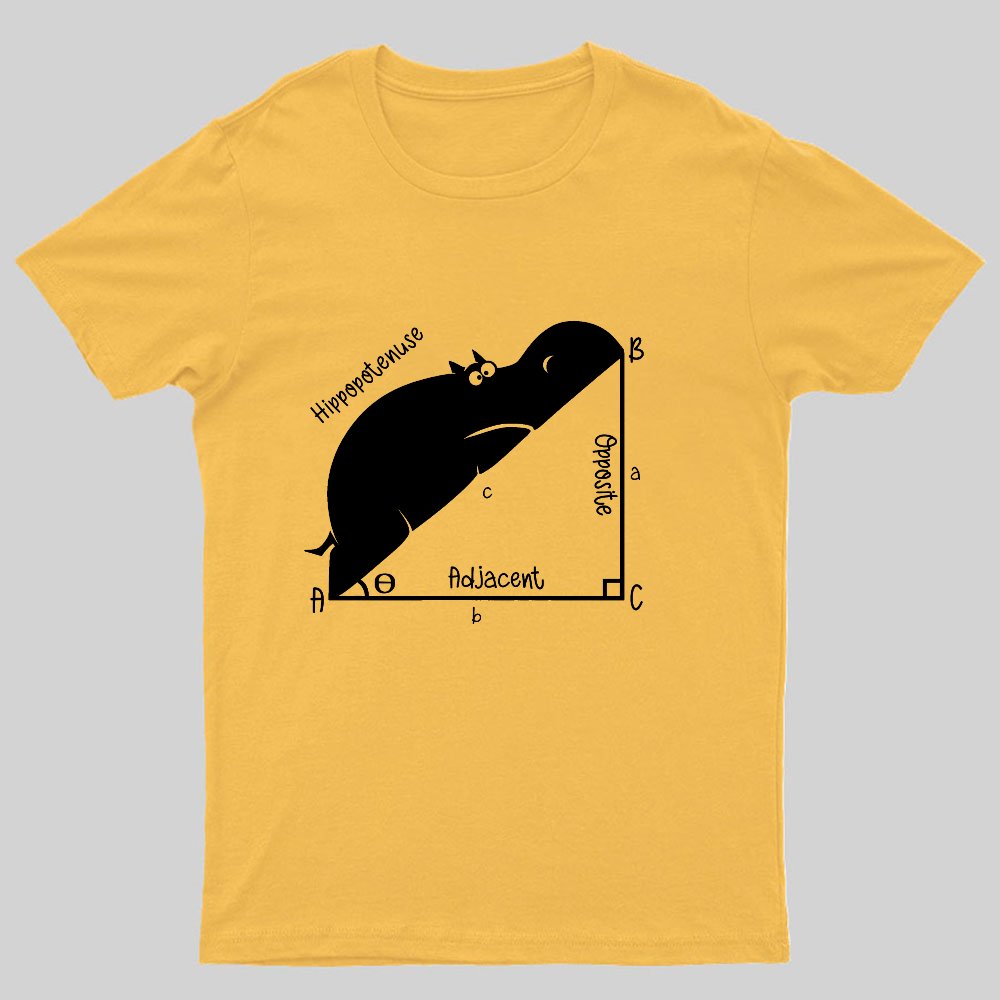 Funny Hippopotenuse Math Geeky T-Shirt