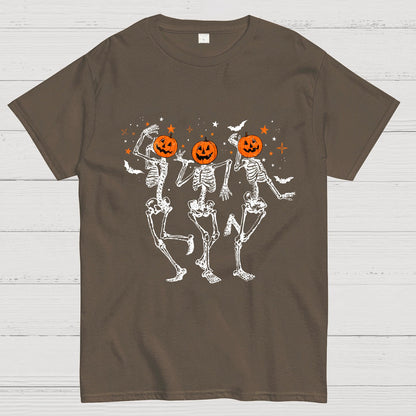 Dancing Skeleton Pumpkin Geeky T-Shirt