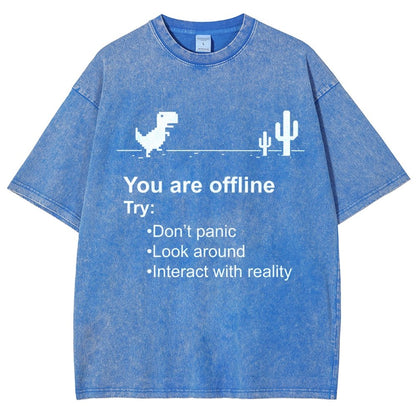 Funny offline Vintage Distressed T-shirt