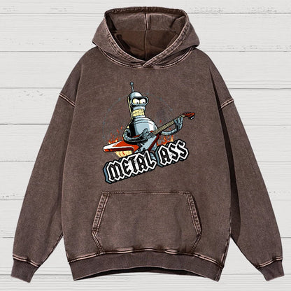 Robot Metal Rock Vintage Distressed Hoodie