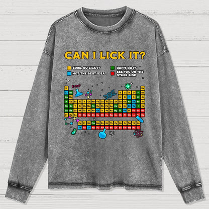 Can I Lick It Periodic Table Washed Long Sleeve Tee