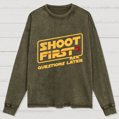 Shoot First Washed Long Sleeve Tee