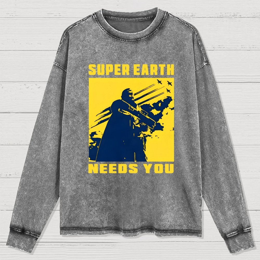 Earth Needs You Washed Long Sleeve Tee