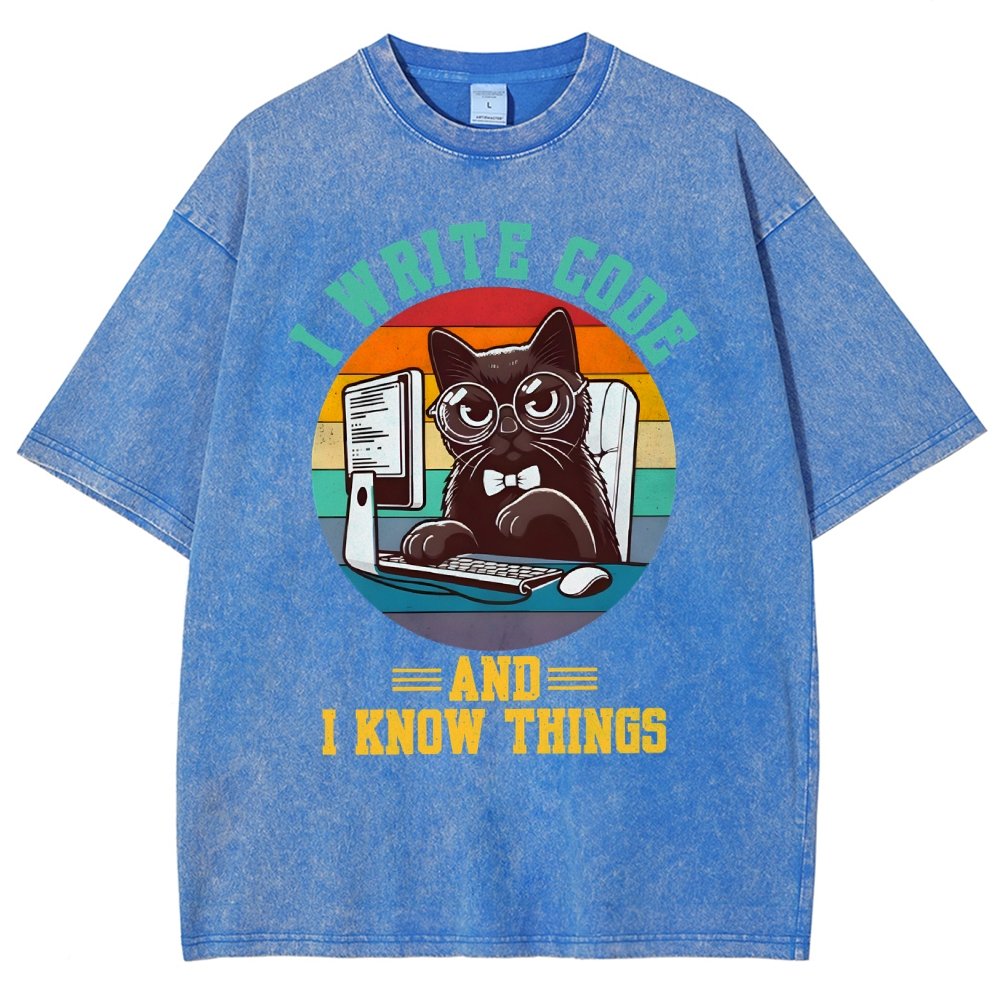 I Write Code And I Know Thing Vintage Distressed T-shirt