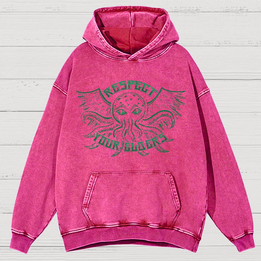 Respect Your Elder Gods Vintage Distressed Hoodie