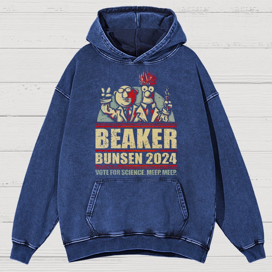 Vote For Science Geeky Vintage Distressed Hoodie