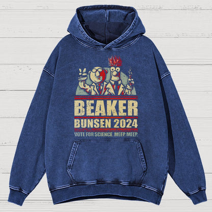 Vote For Science Geeky Vintage Distressed Hoodie