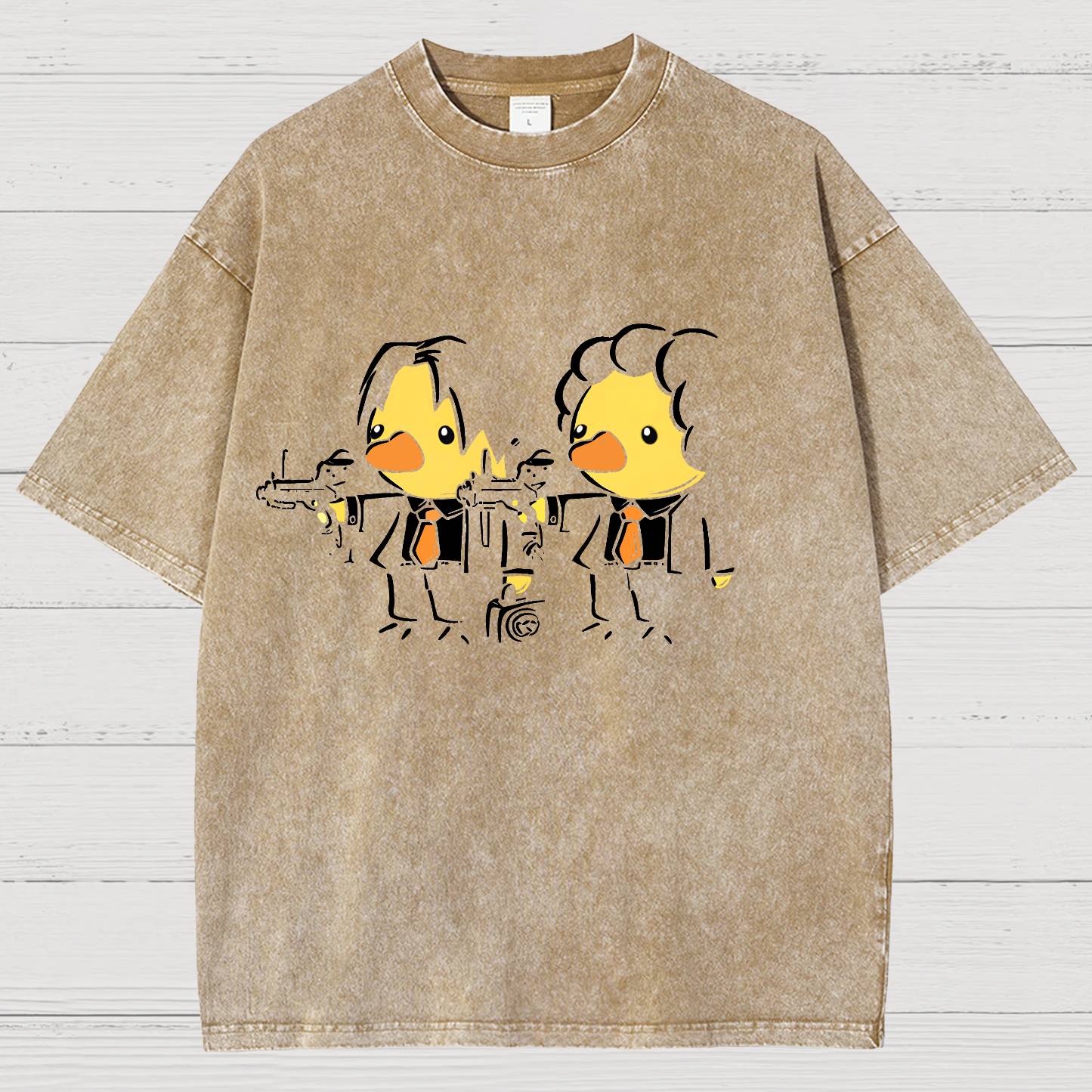 Duck Fiction Geeky Vintage Distressed T-shirt