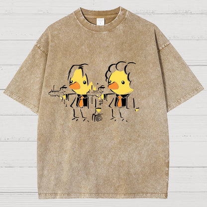Duck Fiction Geeky Vintage Distressed T-shirt
